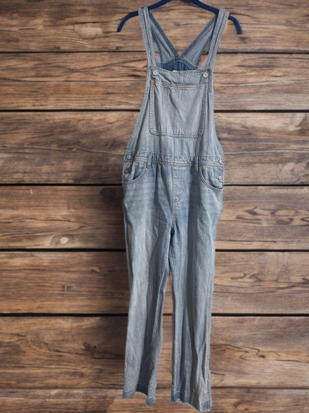 Old Navy Women XXL (18) Overalls 2 Light Blue Denim Button 29” Inseam Y2K